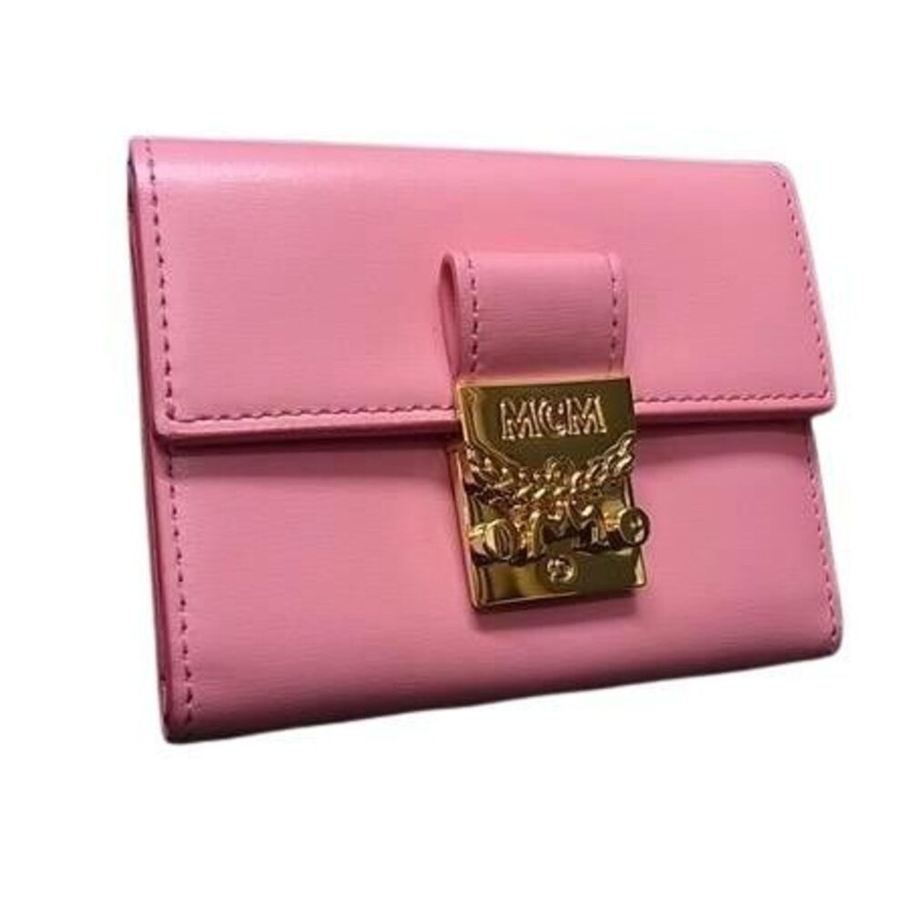 MCM Patricia Tri-fold Wallet MYSBAPA01QV001 Pink Leather Women's